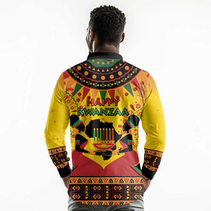 Afro-Americans Kwanzaa Long Sleeve Polo Shirt African Pattern