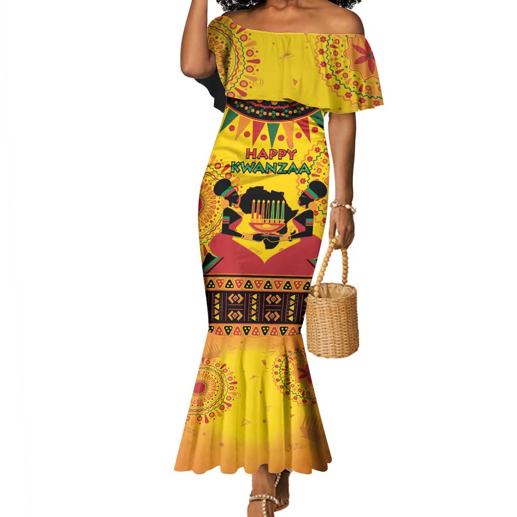 Afro-Americans Kwanzaa Mermaid Dress African Pattern