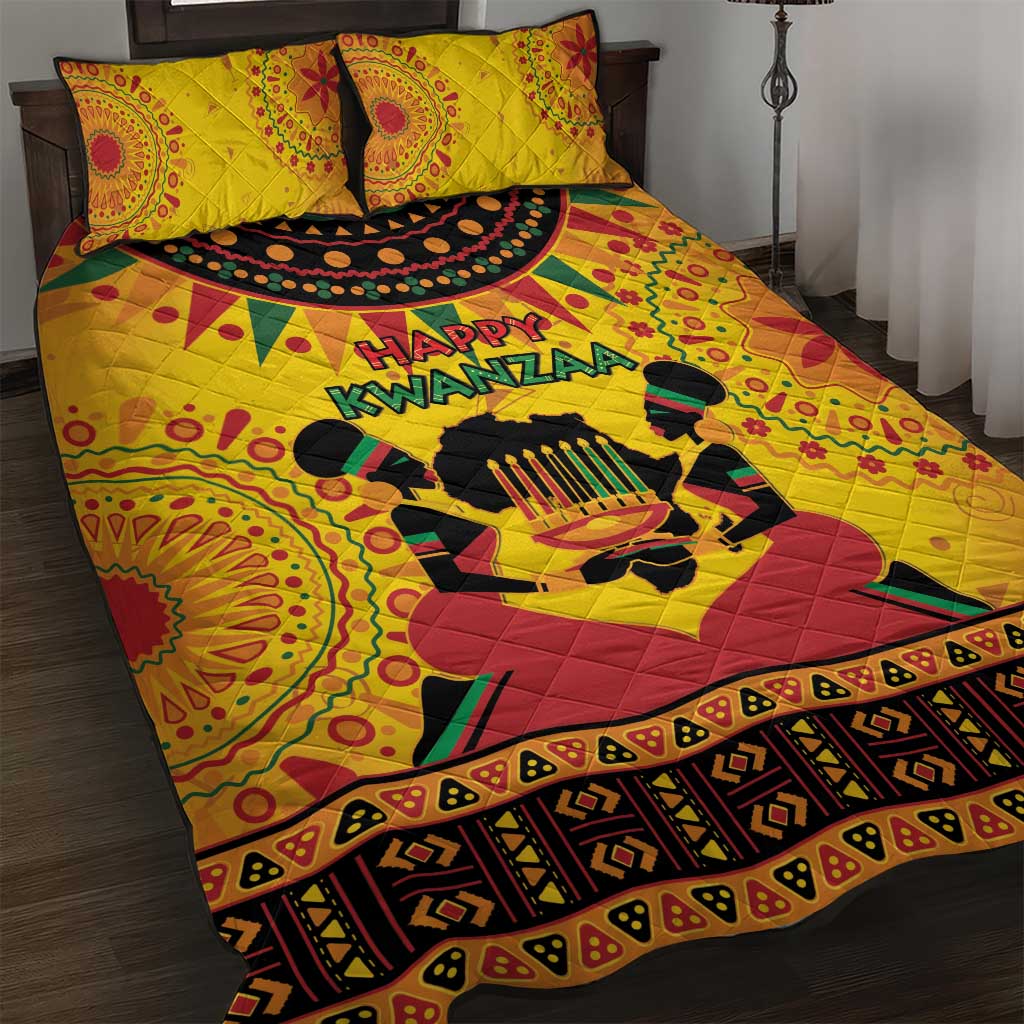 Afro-Americans Kwanzaa Quilt Bed Set African Pattern