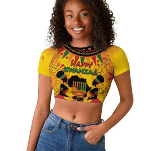 Afro-Americans Kwanzaa Raglan Cropped T shirt African Pattern