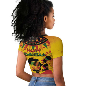 Afro-Americans Kwanzaa Raglan Cropped T shirt African Pattern