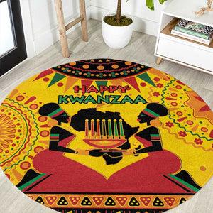 Afro-Americans Kwanzaa Round Carpet African Pattern