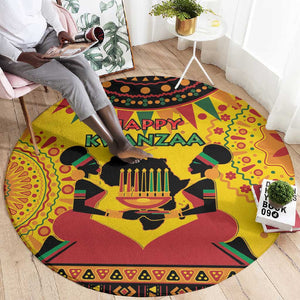 Afro-Americans Kwanzaa Round Carpet African Pattern