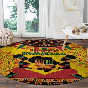 Afro-Americans Kwanzaa Round Carpet African Pattern