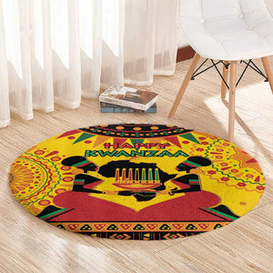 Afro-Americans Kwanzaa Round Carpet African Pattern