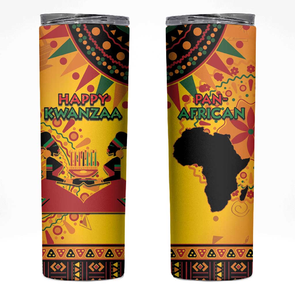 Afro-Americans Kwanzaa Skinny Tumbler African Pattern