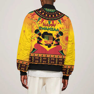 Afro-Americans Kwanzaa Sleeve Zip Bomber Jacket African Pattern