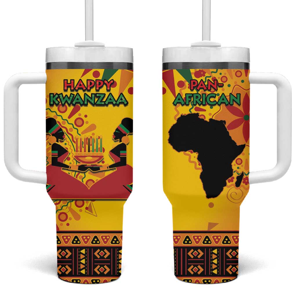 Afro-Americans Kwanzaa Tumbler With Handle African Pattern