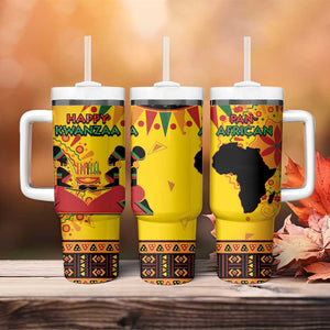 Afro-Americans Kwanzaa Tumbler With Handle African Pattern