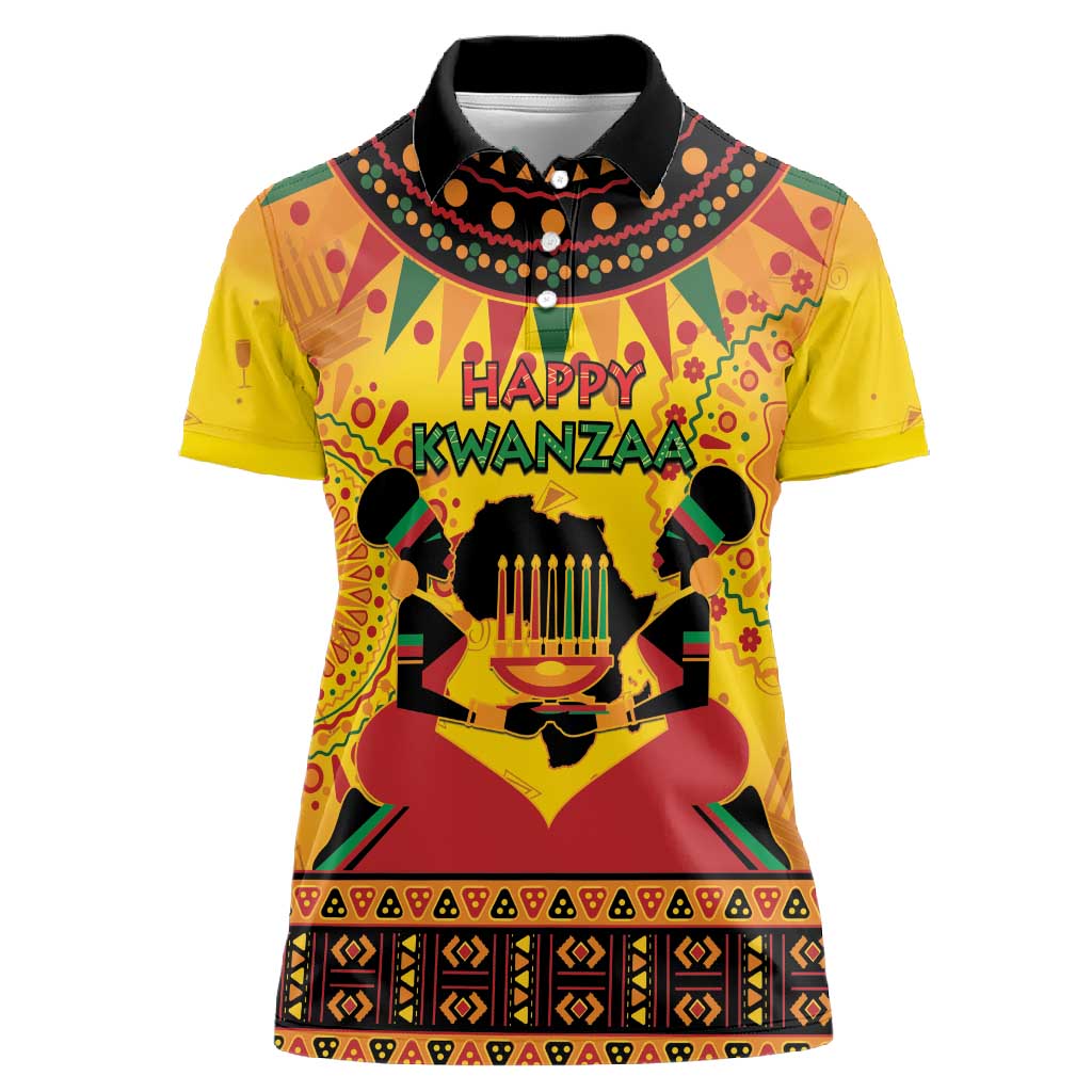 Afro-Americans Kwanzaa Women Polo Shirt African Pattern