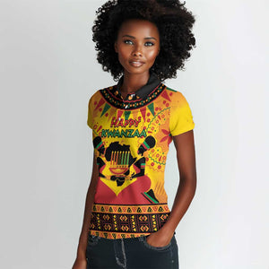 Afro-Americans Kwanzaa Women Polo Shirt African Pattern