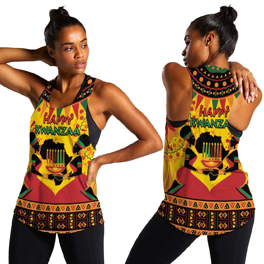 Afro-Americans Kwanzaa Women Racerback Tank African Pattern