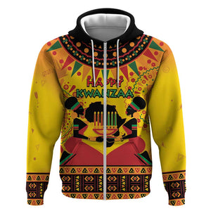 Afro-Americans Kwanzaa Zip Hoodie African Pattern