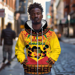 Afro-Americans Kwanzaa Zip Hoodie African Pattern