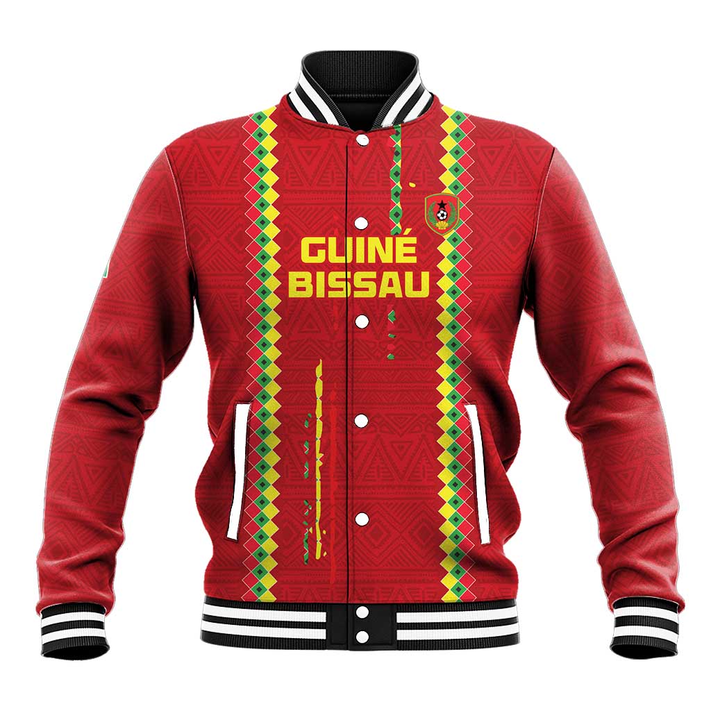 Custom Guinea Bissau Football Baseball Jacket Go Djurtus - African Pattern