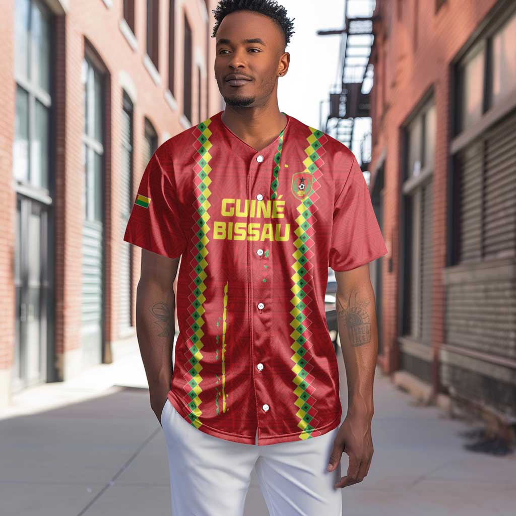 Custom Guinea Bissau Football Baseball Jersey Go Djurtus - African Pattern