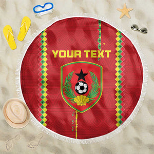 Custom Guinea Bissau Football Beach Blanket Go Djurtus - African Pattern