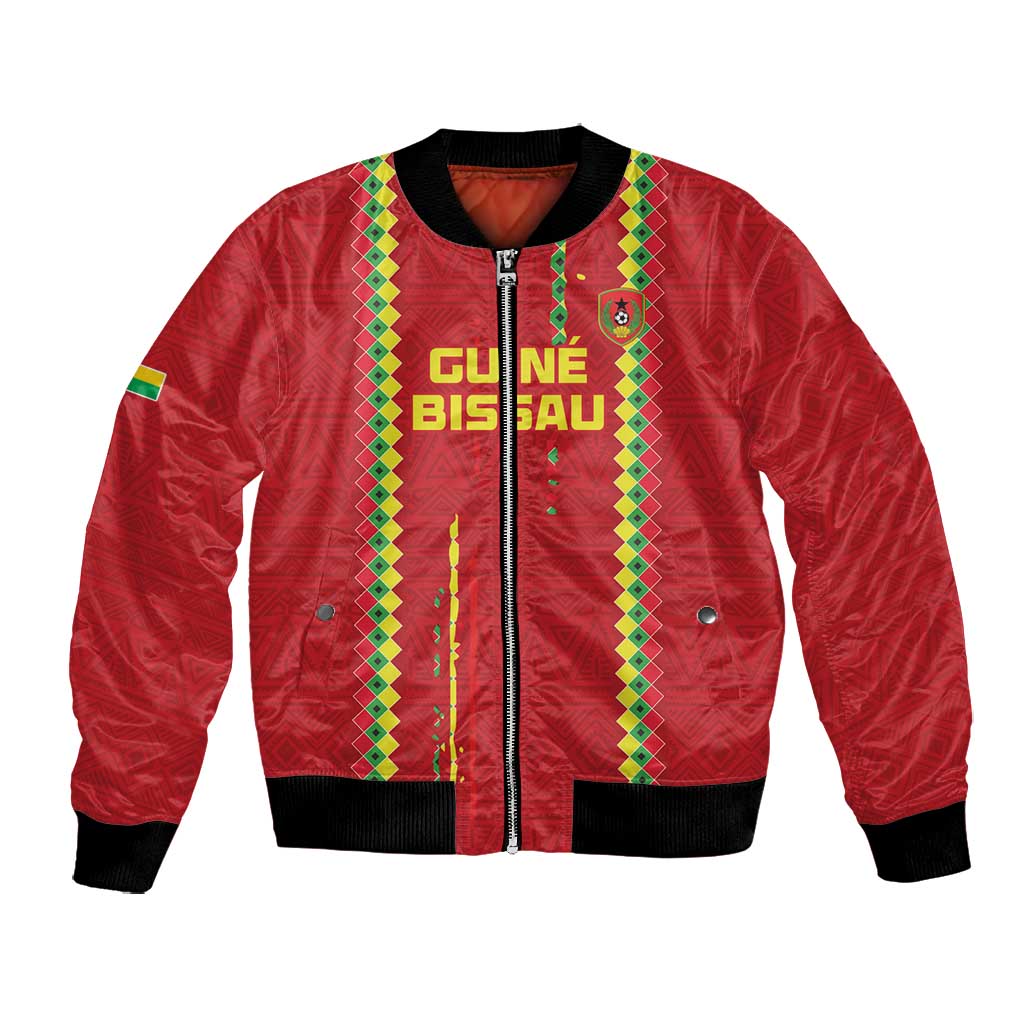 Custom Guinea Bissau Football Bomber Jacket Go Djurtus - African Pattern