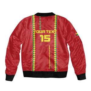 Custom Guinea Bissau Football Bomber Jacket Go Djurtus - African Pattern