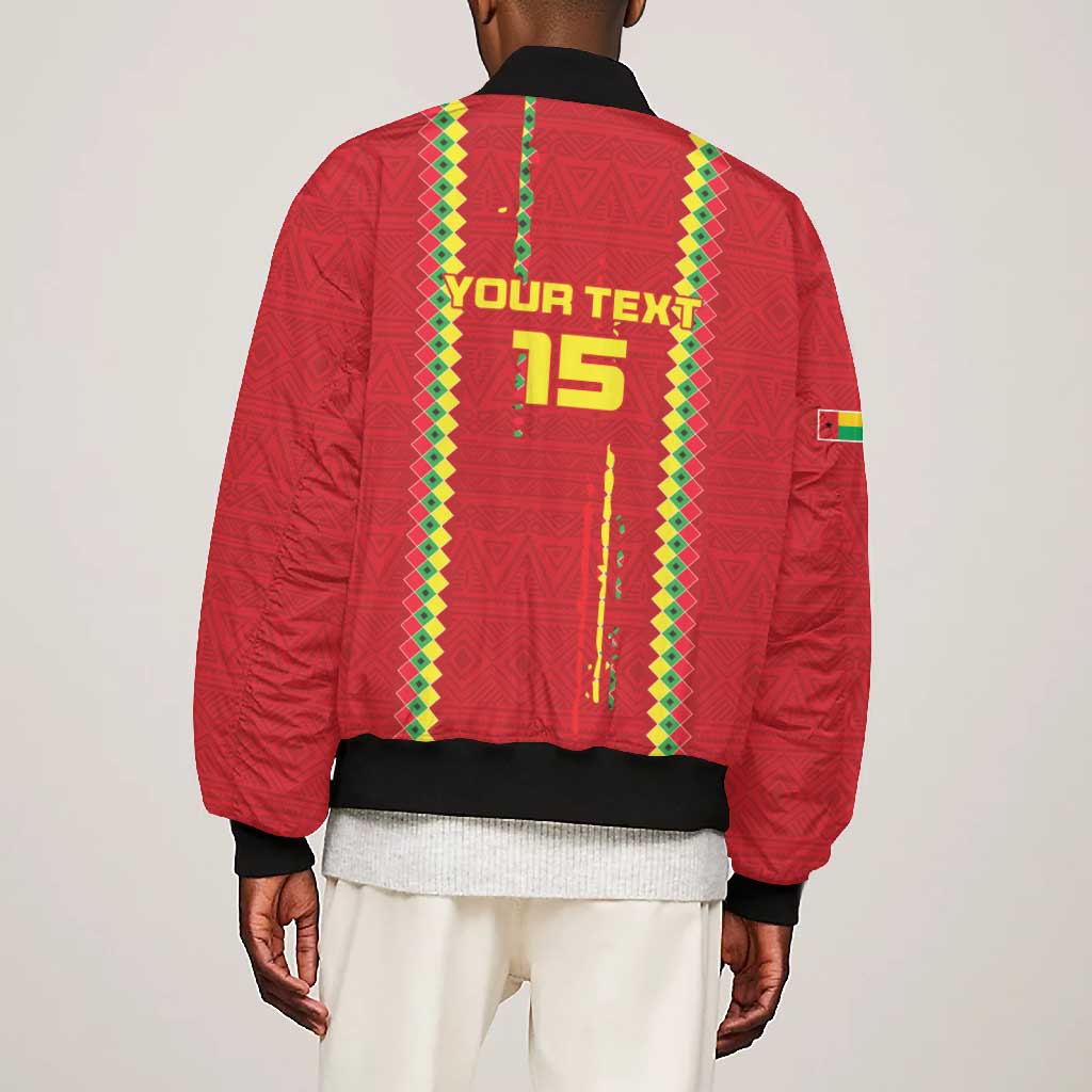 Custom Guinea Bissau Football Bomber Jacket Go Djurtus - African Pattern