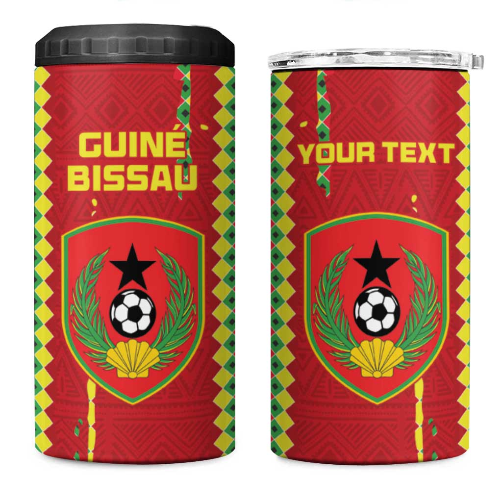 Custom Guinea Bissau Football 4 in 1 Can Cooler Tumbler Go Djurtus - African Pattern