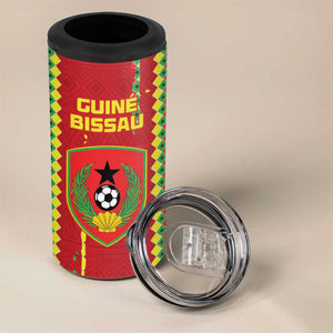 Custom Guinea Bissau Football 4 in 1 Can Cooler Tumbler Go Djurtus - African Pattern