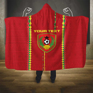 Custom Guinea Bissau Football Hooded Blanket Go Djurtus - African Pattern