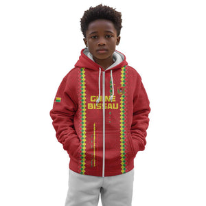 Custom Guinea Bissau Football Kid Hoodie Go Djurtus - African Pattern