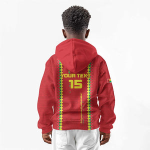 Custom Guinea Bissau Football Kid Hoodie Go Djurtus - African Pattern