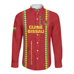 Custom Guinea Bissau Football Long Sleeve Button Shirt Go Djurtus - African Pattern