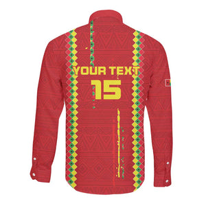 Custom Guinea Bissau Football Long Sleeve Button Shirt Go Djurtus - African Pattern