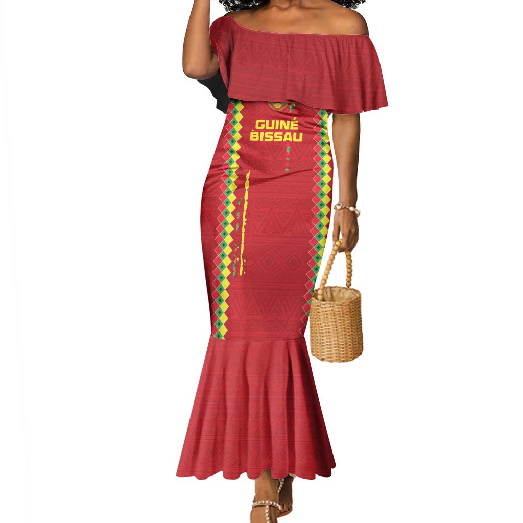 Custom Guinea Bissau Football Mermaid Dress Go Djurtus - African Pattern