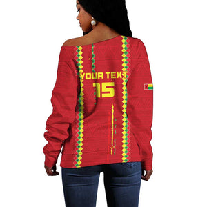 Custom Guinea Bissau Football Off Shoulder Sweater Go Djurtus - African Pattern