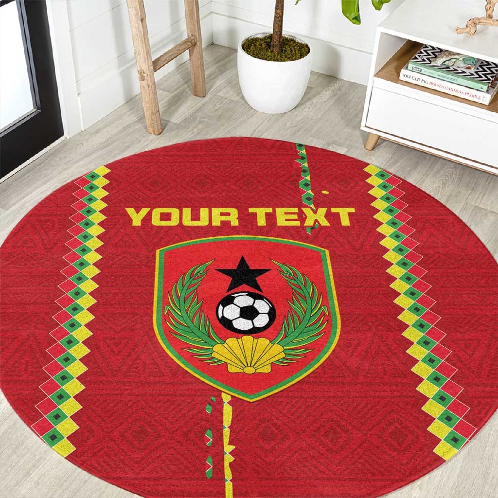 Custom Guinea Bissau Football Round Carpet Go Djurtus - African Pattern