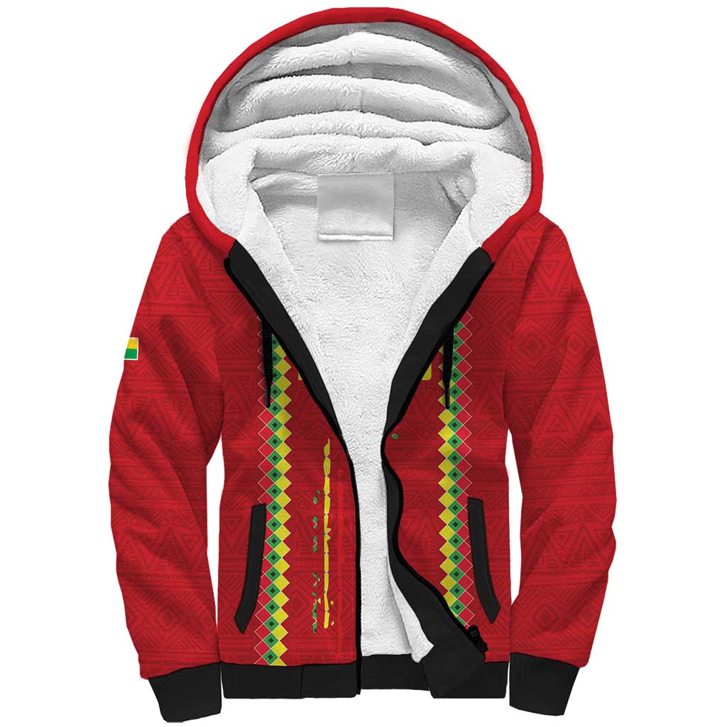 Custom Guinea Bissau Football Sherpa Hoodie Go Djurtus - African Pattern