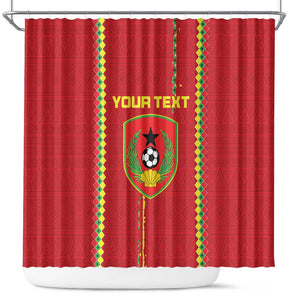 Custom Guinea Bissau Football Shower Curtain Go Djurtus - African Pattern