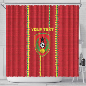 Custom Guinea Bissau Football Shower Curtain Go Djurtus - African Pattern