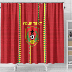 Custom Guinea Bissau Football Shower Curtain Go Djurtus - African Pattern