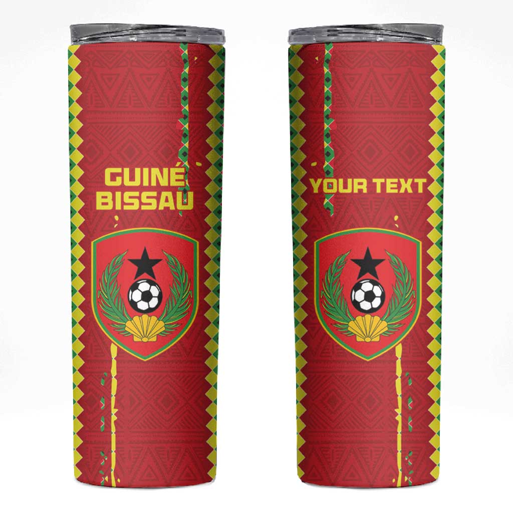 Custom Guinea Bissau Football Skinny Tumbler Go Djurtus - African Pattern