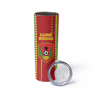 Custom Guinea Bissau Football Skinny Tumbler Go Djurtus - African Pattern