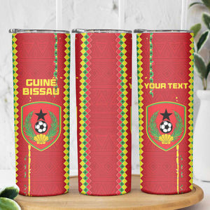 Custom Guinea Bissau Football Skinny Tumbler Go Djurtus - African Pattern