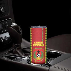 Custom Guinea Bissau Football Skinny Tumbler Go Djurtus - African Pattern