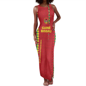 Custom Guinea Bissau Football Tank Maxi Dress Go Djurtus - African Pattern