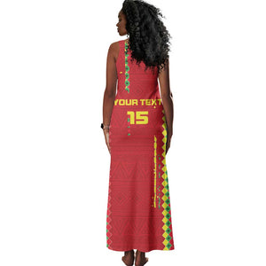 Custom Guinea Bissau Football Tank Maxi Dress Go Djurtus - African Pattern