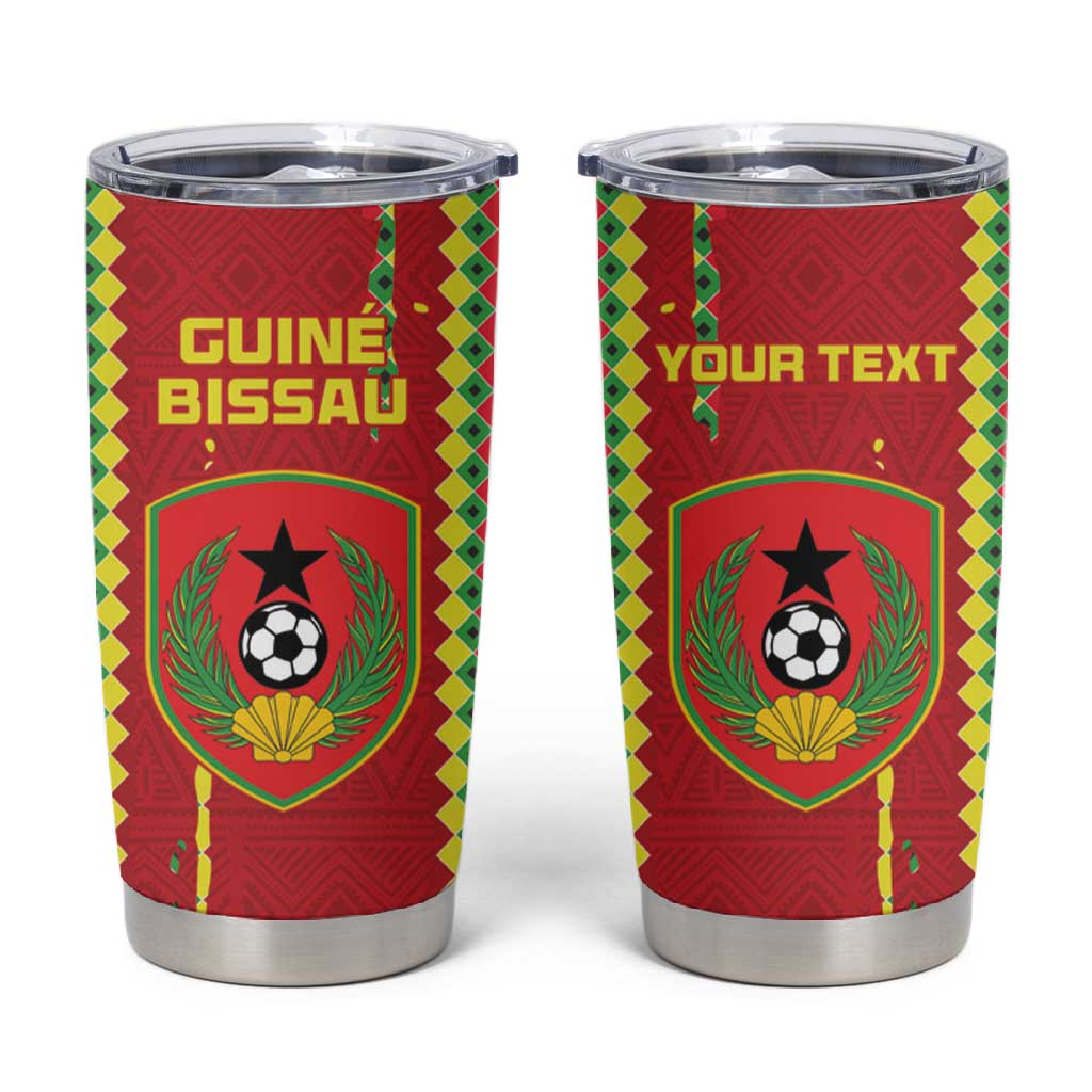 Custom Guinea Bissau Football Tumbler Cup Go Djurtus - African Pattern