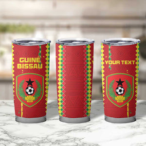 Custom Guinea Bissau Football Tumbler Cup Go Djurtus - African Pattern