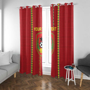 Custom Guinea Bissau Football Window Curtain Go Djurtus - African Pattern