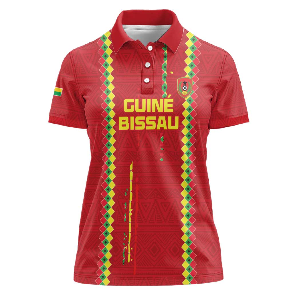 Custom Guinea Bissau Football Women Polo Shirt Go Djurtus - African Pattern