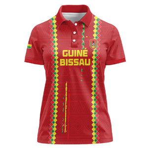 Custom Guinea Bissau Football Women Polo Shirt Go Djurtus - African Pattern