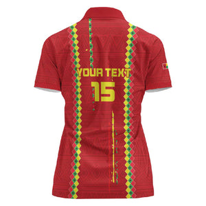 Custom Guinea Bissau Football Women Polo Shirt Go Djurtus - African Pattern